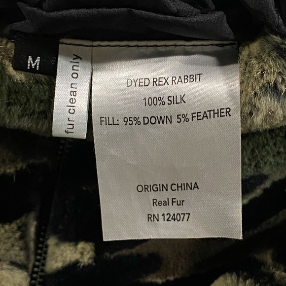 Camouflage Dyed Rex Rabbit Puffer Vest by Blue Duck - Picture 9 of 9